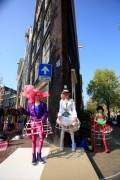 Girlfriends dressed up during the free market on Queensday
