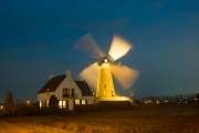 Twilight view of the 'Roosdonck' windmill which is painted by Van Gogh who worked and lived in Nuenen